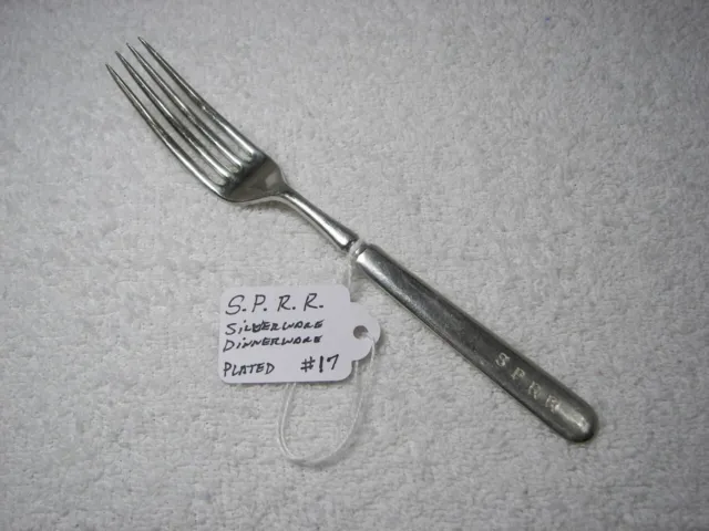 Very Old SPRR Southern Pacific Railroad Dinnerware Silverplated Fork / No.17