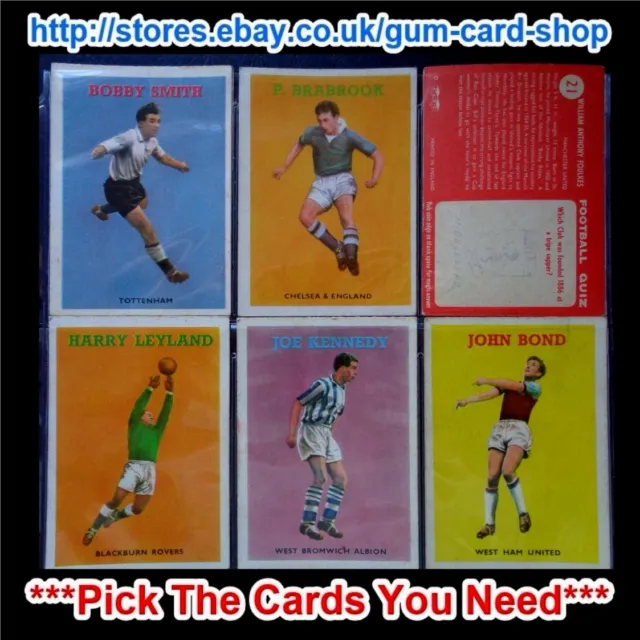 A&Bc 1959 Football Quiz - 1St Series (Good) ***Pick The Cards You Need***