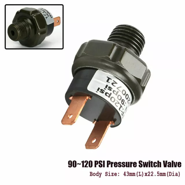 90-120PSI 12V/24V Air Pressure Switch Tank Mount Thread 1/4" NPT For Train Horn