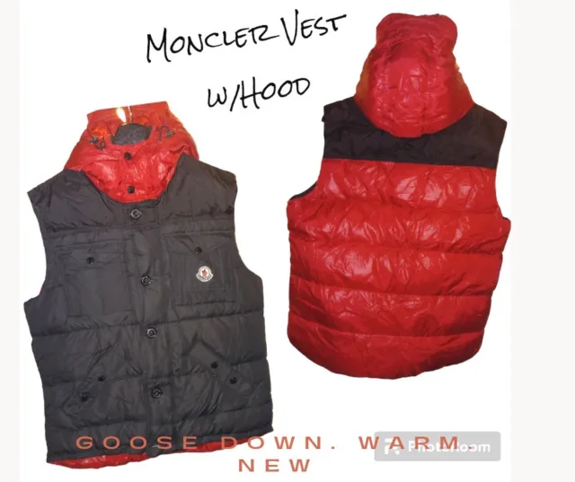 Mens Moncler Size 4 LARGE down Filled Dual Colored Puffer Vest