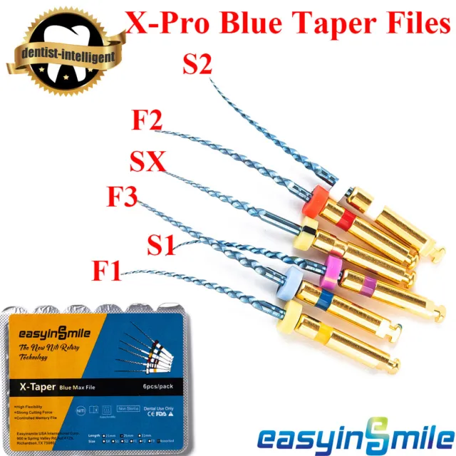 6Pcs Dental Endodontic X-Pro Endo Taper File Root Canal Niti Rotary Files SX-F3