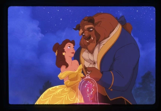 BEAUTY AND THE Beast Disney Animation holding hands Original 35mm ...