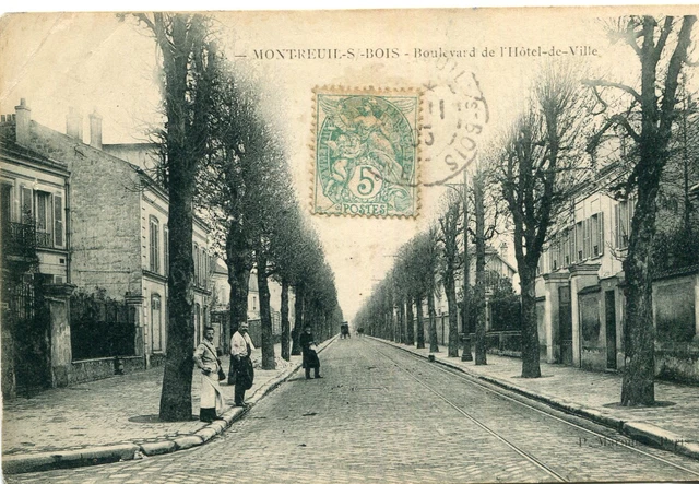 Carte MONTREUIL SOUS BOIS Boulevard de l'Hôtel de Ville Boucher sur rue