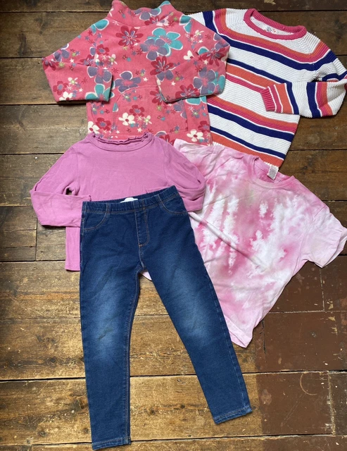 Girls bundle age 5-6 years TU M&S jeans fleece tshirt jumper dress top
