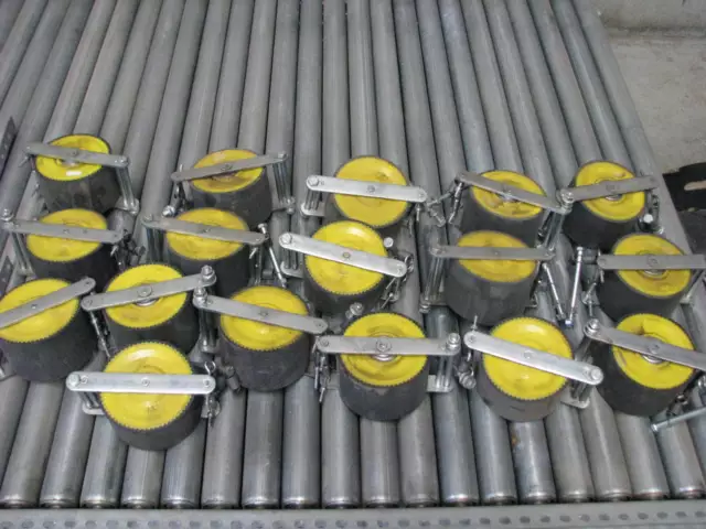 LOT of 17  x  Roller Conveyor Speed Controller Pallet Brake Wheels