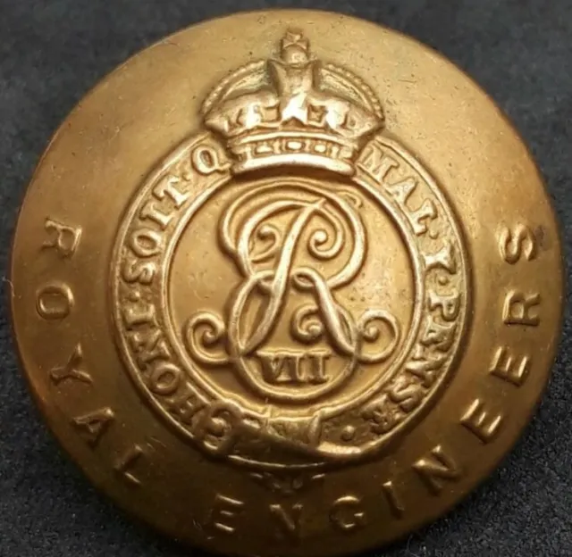 Edward VII Royal Engineers Officers 25mm Military Button By Hawkes & Co