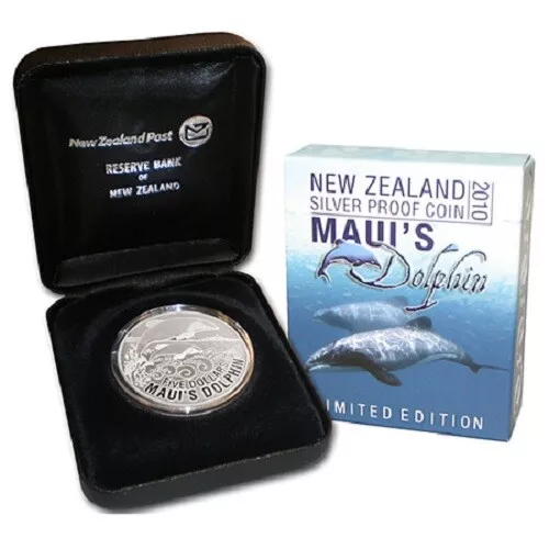 New Zealand - 2010 - 1 OZ Silver Proof  Coin -   MAUI DOLPHIN!!