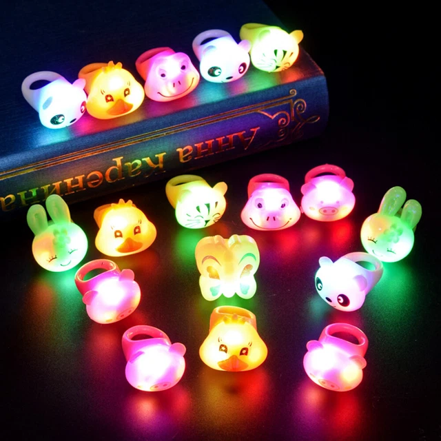 Cartoon Animal Glow In Dark Led Light Up Ring Kids Children Toy Party Supplies