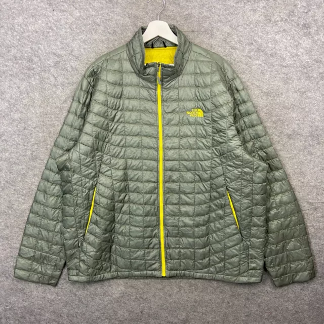 Giacca The North Face da Uomo XXL 2XL Grigia Termoball Tampone Isolata Top Intera Cerniera