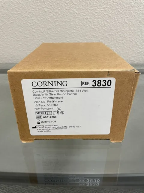 Corning- 3830- 384-well Spheroid Microplates- 5 Pack- Black w/Clear Round Bottom