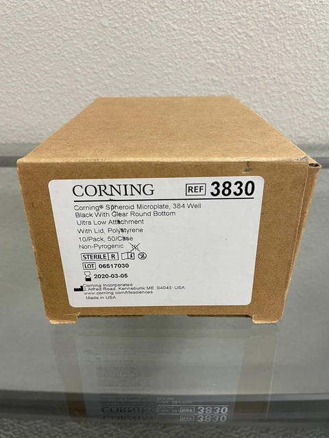 Corning- 3830- 384-well Spheroid Microplates- 5 Pack- Black w/Clear Round Bottom