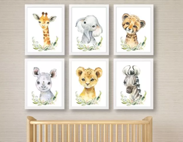 Jungle Animals Nursery Decor, Safari Nursery Prints, Nursery Set, Baby Wall Art