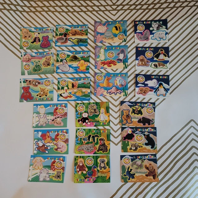 TY BEANIE BABIES 1999 Ty Inc Beanie Babies Official Club-Lot Of 8 Cards