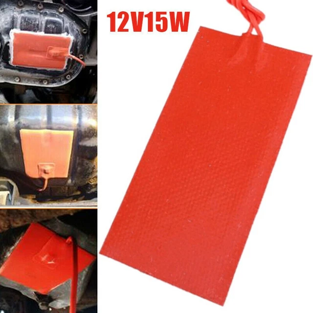 Silicone Chauffage Patin Voiture Réservoir à Carburant Tapis 50x100mm 12V 15W