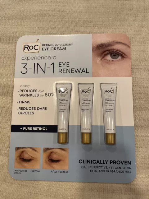*NEW* Roc Line Smoothing Eye Cream 3-Pack, 0.6 Fl Oz *Sealed*