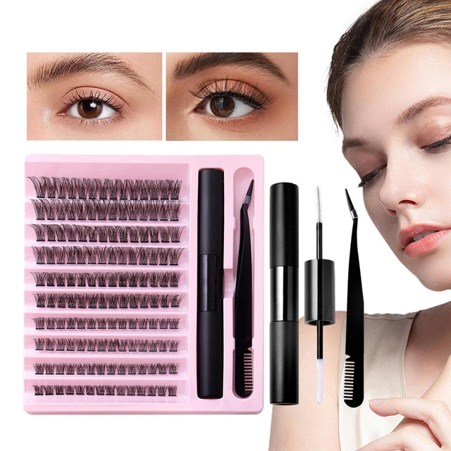 100/120/140Pcs DIY Lash Extension Kit Individual Lashes Cluster D Curl Eyelash