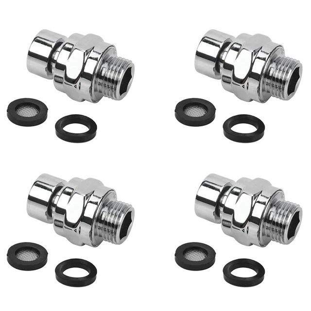 4 x braccio doccia giunto sferico cromato ottone testa angolo regolabile adattatore girevole Z2O7