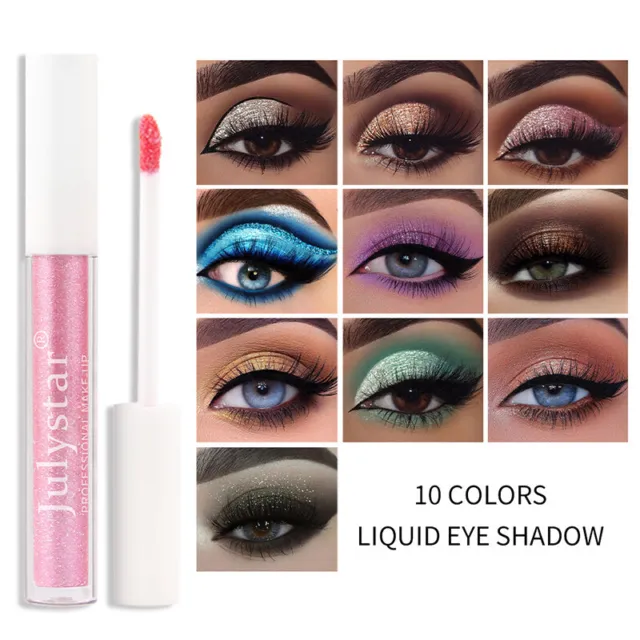 10 colors Eyeshadow Liquid Waterproof Glitter Eyeliner Shimmer Makeup Cosmetics
