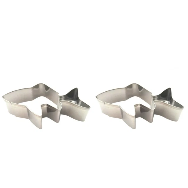 Juego de 6 galletas de acero inoxidable con forma de pescado para hornear metal pastelería