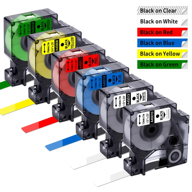 Dymo A45013 Etiqueta De 6/9/12/19/24mm Compatible Con Cinta DYMO D1 45013 45018 40913 43613 45803 53713 Para Improra Dymo LabelManager 160 280 450 - AliExprs Cinta Para Dymo - Foto 3