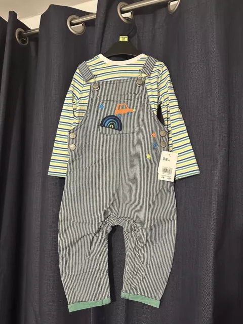 Brand New Mothercare Boys Dungaree Set 12-18 Months