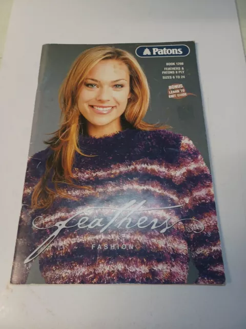 Patons' Knitting Pattern Book, No 1208 Feathers Sizes 6 To 24