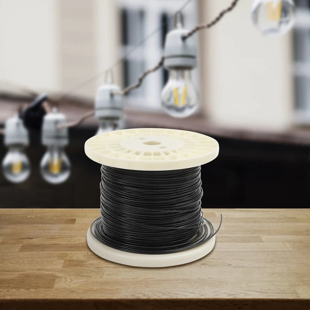 700ft Outdoor Black String Light Hanging Kit Stainless Steel Wire Rope Cable