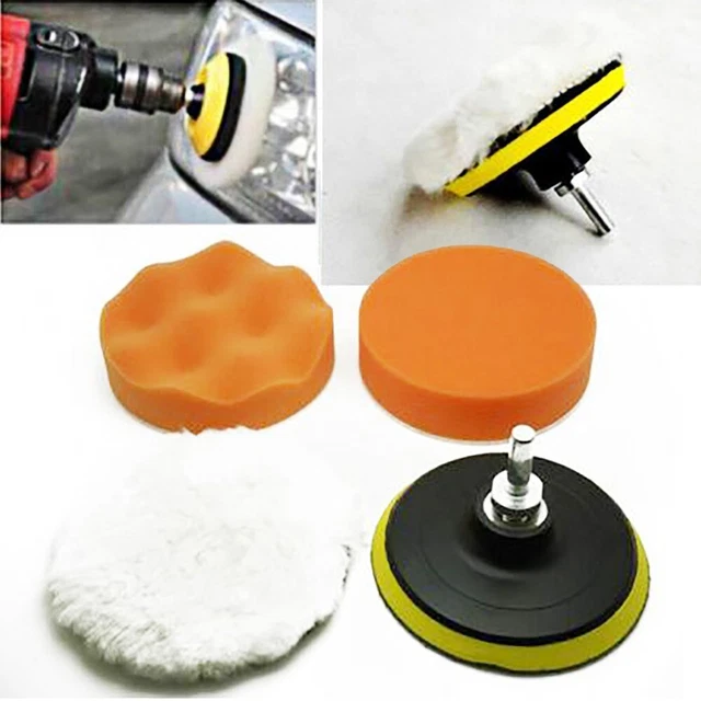Kit De 5 Tampons De Polissage éponge/laine 180 Mm Avec Adaptateur M14 - Pour Polisseuse, Détail Auto, Lavable
