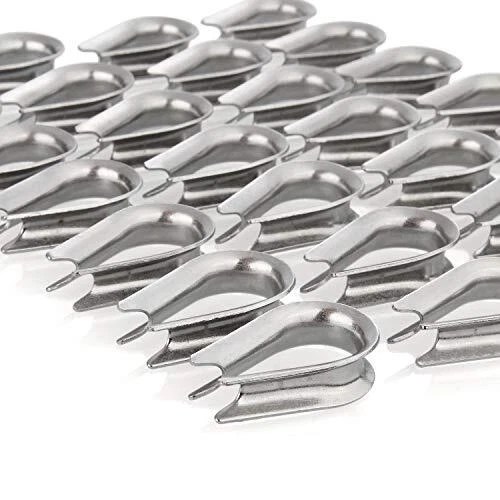 50 Pack M6 Stainless Steel Thimble for 1/4 Inch Diameter Wire Rope Cable Thim...