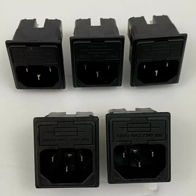 Bulgin PF0033/15/63 C-14 Twin Fused Snap-In Power Entry Modules 10A - Lot of 5