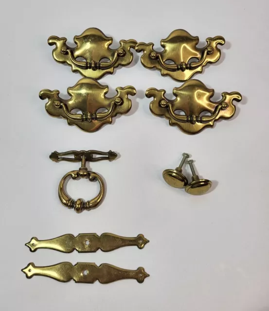 Vintage Brass Pull Handles Dresser Drawer Swing Pulls Lot (N15483) (N1766)