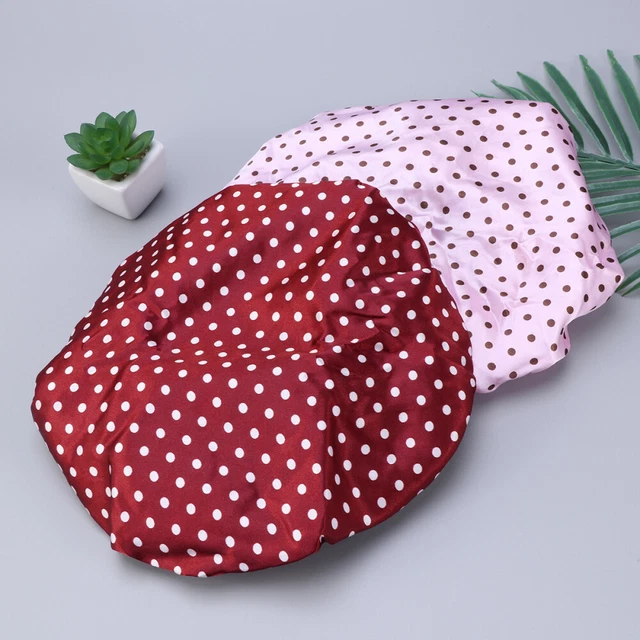 2 PIEZAS Point Patrones Campano de ducha EVA Impermeable Sombrero de baño Gorro de ducha elástico