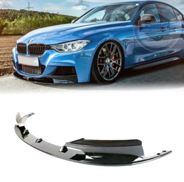 For Bmw F30 F31 3 Series M Style Front Lip Splitter Gloss Black 12-2018 Uk Stock