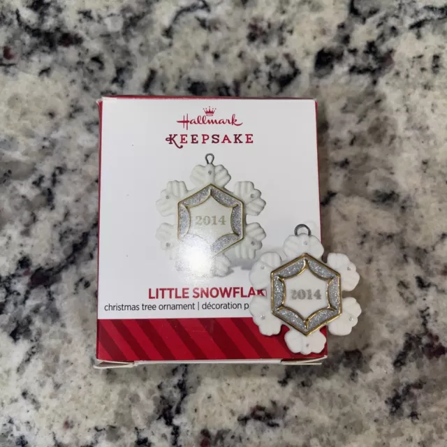 NEW 2014 Hallmark Keepsake "Little Snowflake" Miniature Christmas Tree Ornament