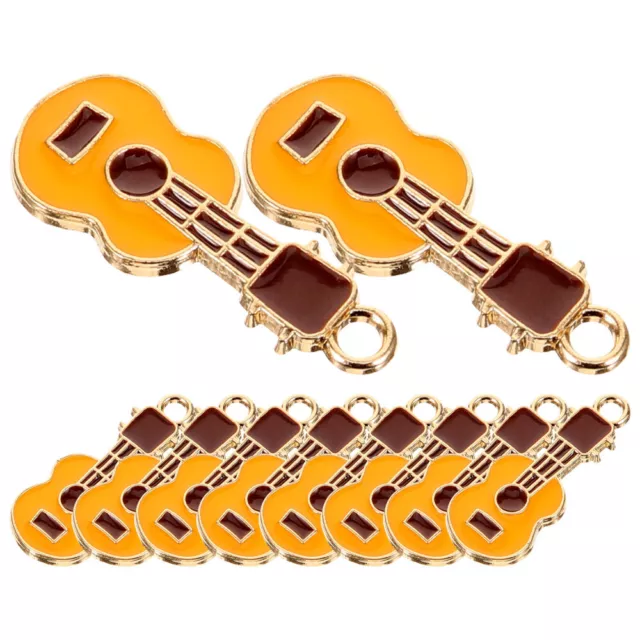 10 Pcs Gitarrenanhänger Goldene Musikinstrument-Anhänger Metall