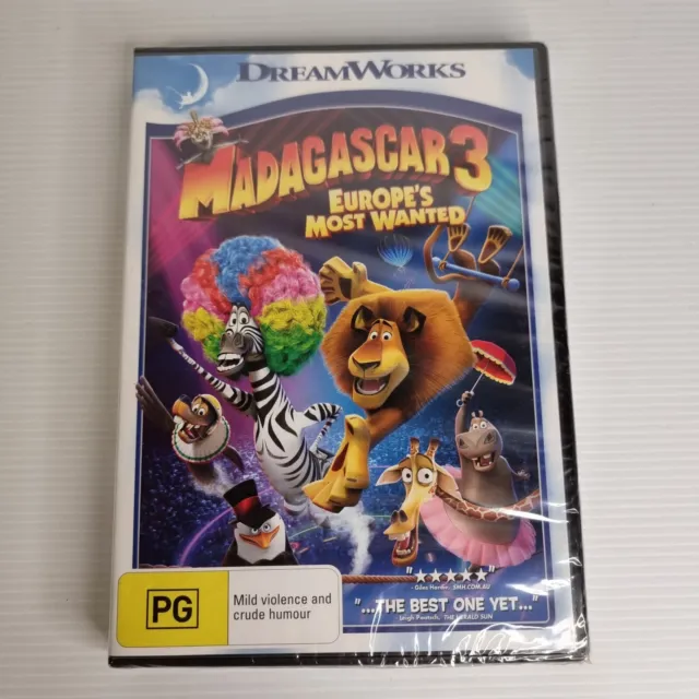 Madagascar 3 - Europe's Most Wanted DVD, 2012, PAL Region 4, Brand New & Sealed