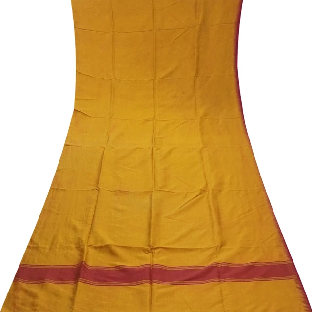 Sari Vintage En Soie Pure Vert - Tissu Artisanal Indien 3.7m X 40 Pouces - Namaste Vintage