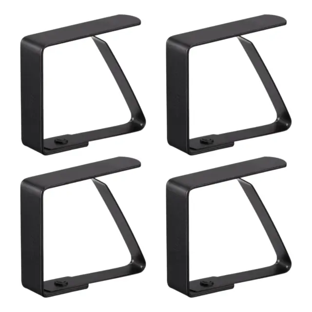 Tablecloth Clips 50mm x 40mm 420 Stainless Steel Table Cloth Holder Black 4 Pcs