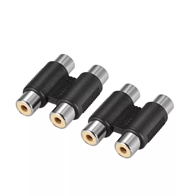 RCA 2 Femelle à 2 femelle Connecteur stéréo Audio Adaptateur câble Coupleur 2Pcs