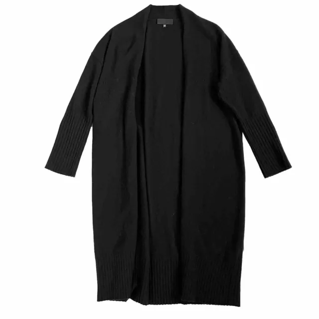 NILI LOTAN Long Cashmere Cardigan One Size Black Open Front