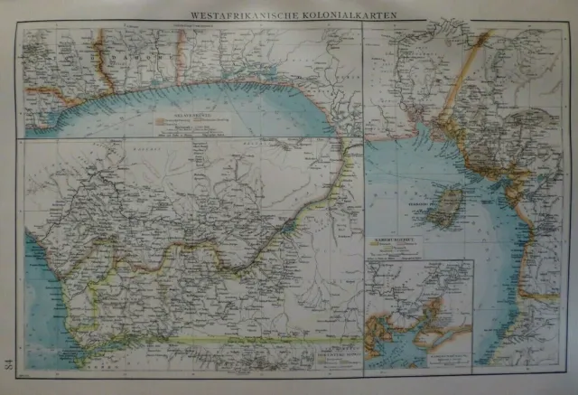 Landkarte der westafrikanischen Kolonien, Kamerun, Velhagen & Klasing 1901