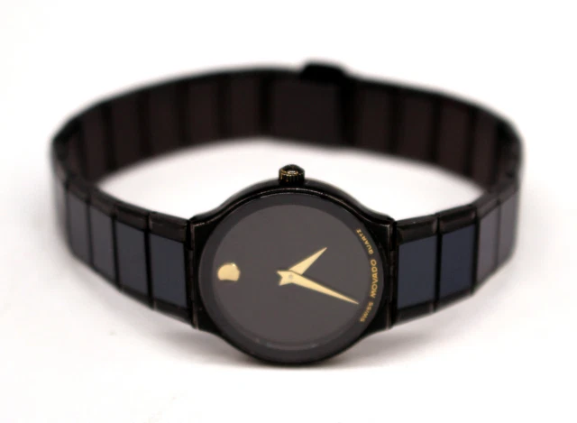 Women’s Movado Museum 84.C6.881.2A Black Stainless Steel Wristwatch - 22mm