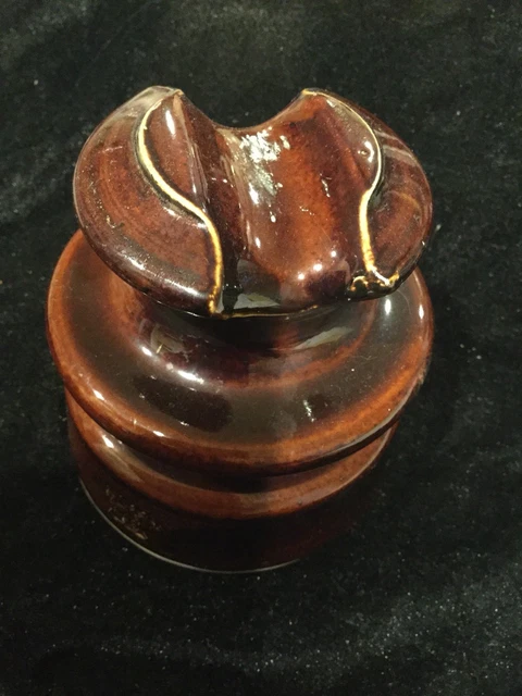 Ceramic Insulator Locke Hi-Top 77 Vintage Electrical Reddish Brown 2
