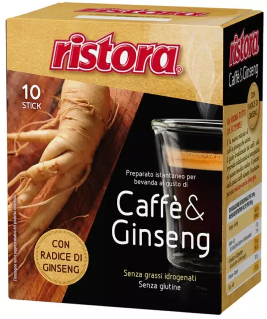 Café Soluble au Ginseng Ristora Café & Ginseng Instantané en Poudre 10 Stick