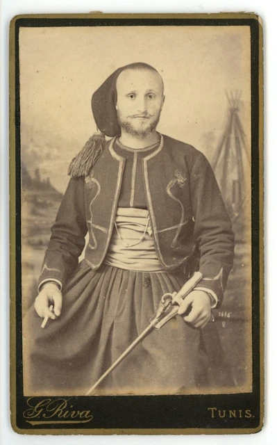 CDV Militaire Jeune Zouave Soldat - Photo Ancienne Albuminé Boyer Alger 1862