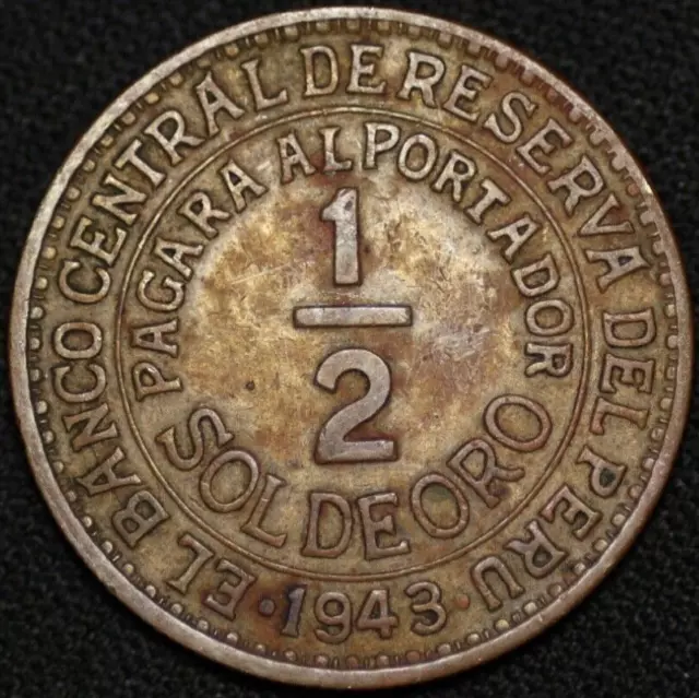 PERU ~ 1943 ~ 20 Centavos ~ Flat Top “4” ~ Quality World Coin ☘️ V -#577 ☘️