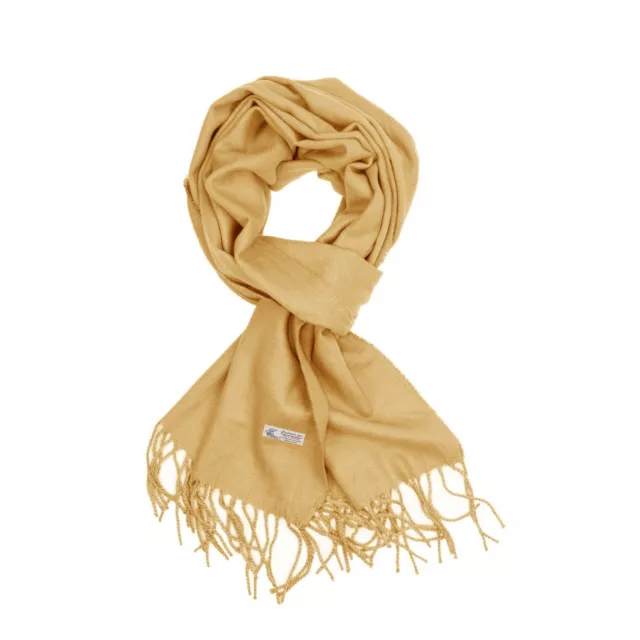 Women Scarf Yellow Mustard Solid Plain Long Warm Soft for Winter Fashion 72"x12"