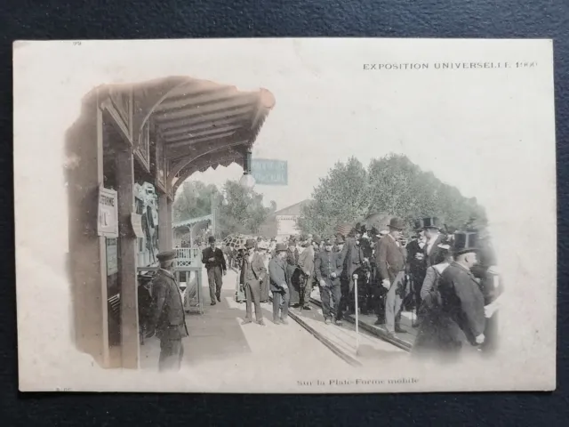 cpa PARIS EXPO 1900 Quai d'Orsay PLATE FORME MOBILE Trottoir Tapis Roulant Animé