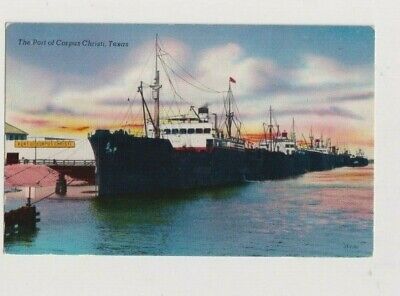 Postcard TX The Port of Corpus Christi Texas Boat Ship