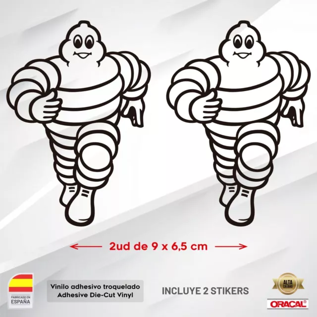 2x STICKER VINILO DECAL VINYL MUÑECO MICHELIN PEGATINA IMPRESION